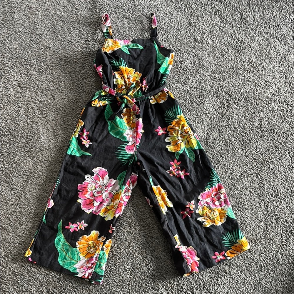 Old Navy Floral Black Jumpsuit